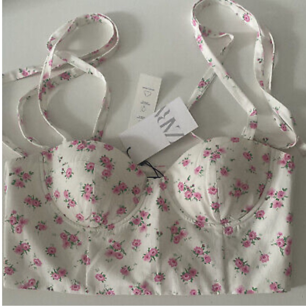 Zara floral crop top